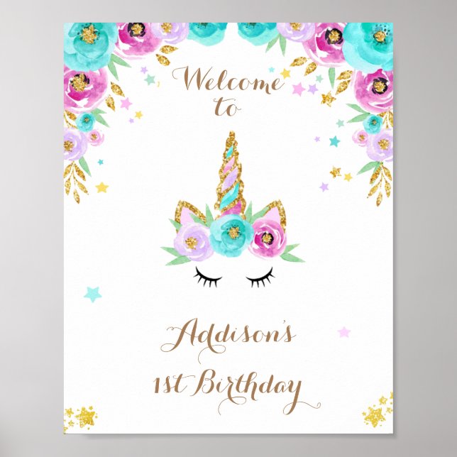 Poster Symbole de bienvenue du parti Unicorn (Devant)