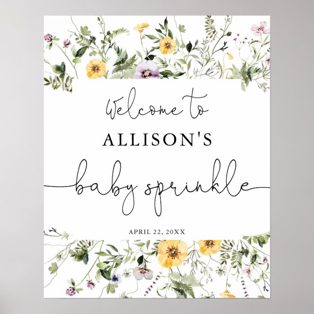 Poster Symbole de bienvenue fleur sauvage romantique (Devant)