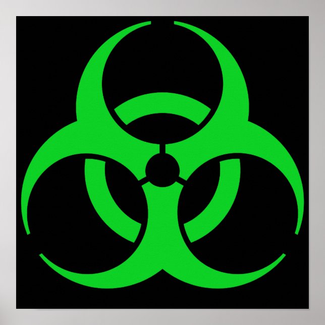 Poster Symbole de biodanger vert (Devant)
