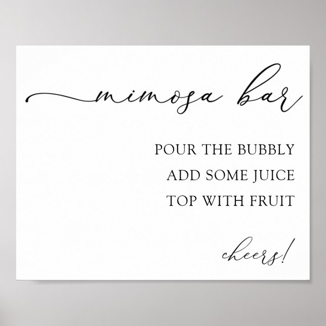 Poster Symbole de boisson de la barre Mimosa (Devant)