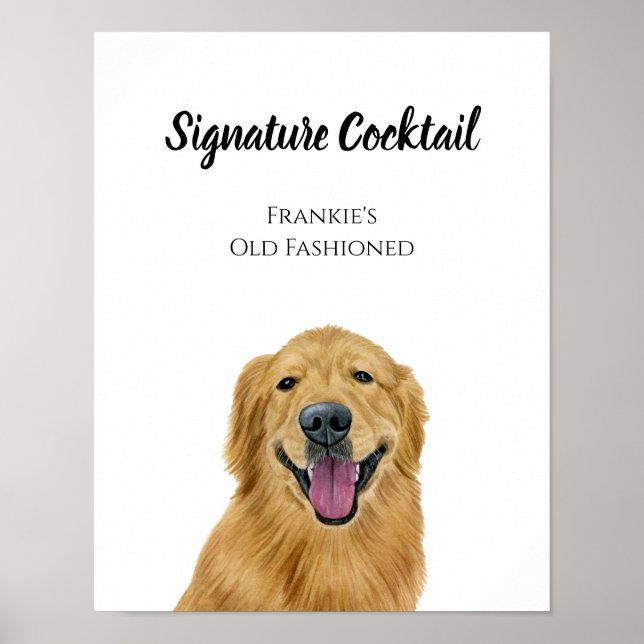 Poster Symbole de boisson de la signature du chien (Devant)