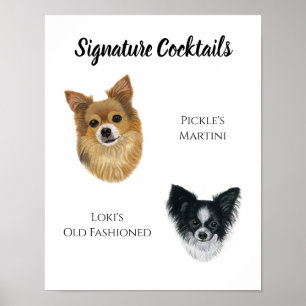 Poster Symbole de boisson de la signature du chien