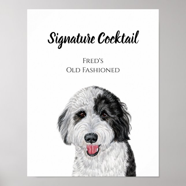 Poster Symbole de boisson de la signature du chien (Devant)