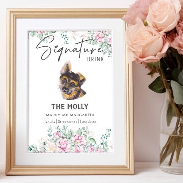 Poster Symbole de boisson du chien chiot allemand (Créateur téléchargé)