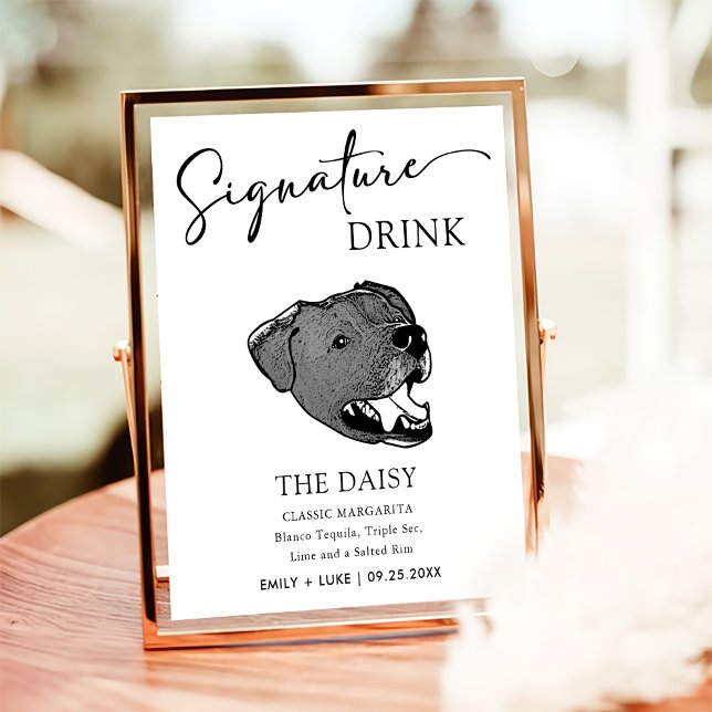 Poster Symbole de boisson du Mariage de chien Borador (Créateur téléchargé)