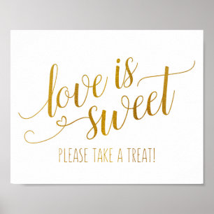 Poster Symbole de calligraphie douce   Faux Gold Foil