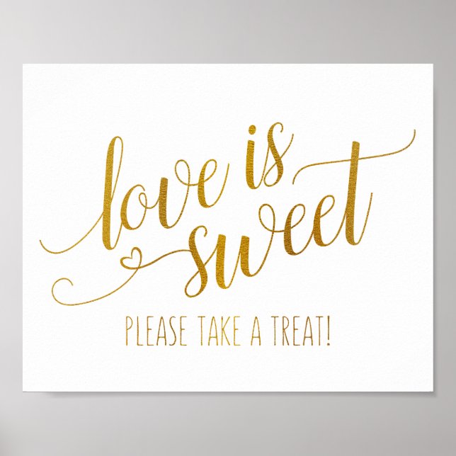 Poster Symbole de calligraphie douce | Faux Gold Foil (Devant)