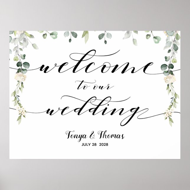 Poster Symbole de calligraphie Mariage de bienvenue (Devant)