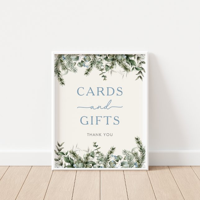 Poster Symbole de cartes et cadeaux Woodland d'hiver (Créateur téléchargé)