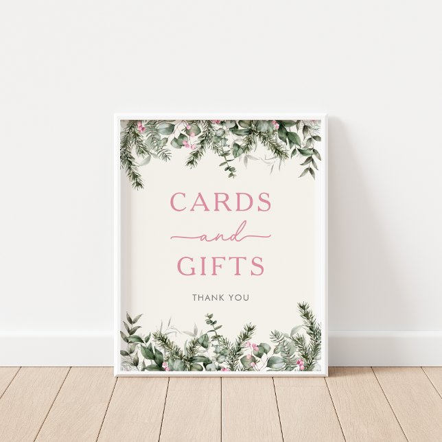 Poster Symbole de cartes et cadeaux Woodland d'hiver (Créateur téléchargé)