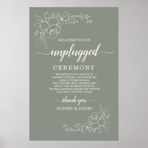 Poster Symbole de cérémonie de Mariage débranché Boho Sag