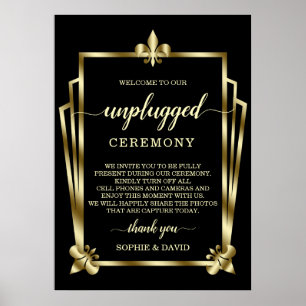 Poster Symbole de cérémonie Mariage Glam Gold Art Deco Un