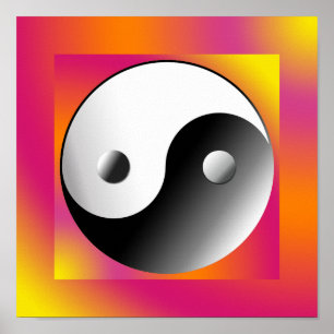 Poster Symbole de Chinois de Yin Yang