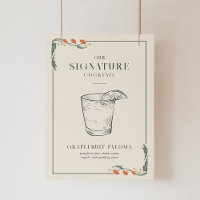 Symbole de cocktail Art nouveau vintage