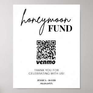 Poster Symbole de code QR du Fonds pour la lune de miel m