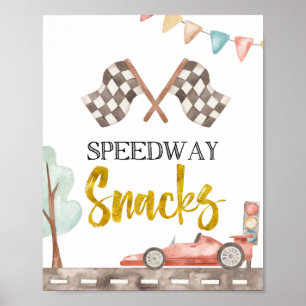 Poster Symbole de course des collations Speedway