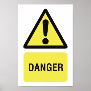 Poster Symbole de danger jaune