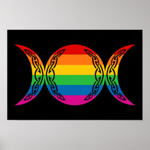Poster Symbole de déesse triple arc-en-ciel