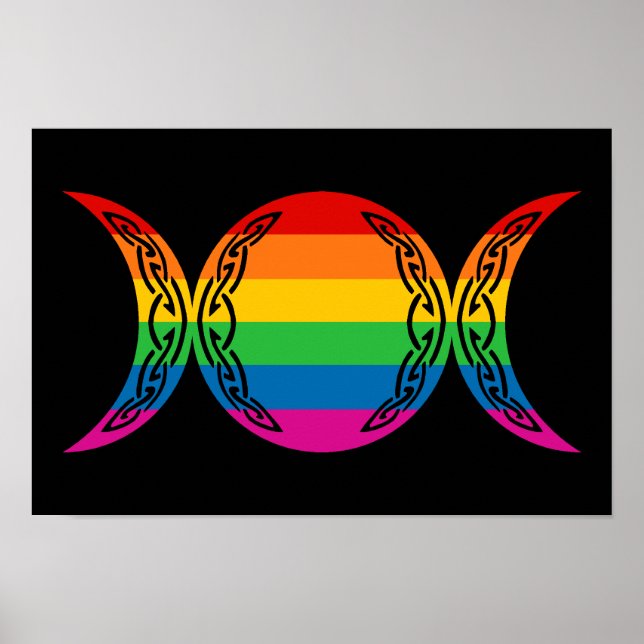 Poster Symbole de déesse triple arc-en-ciel (Devant)