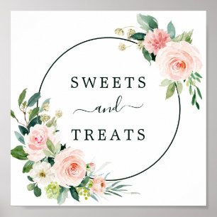 Poster Symbole de dessert Fleur Rose Vive