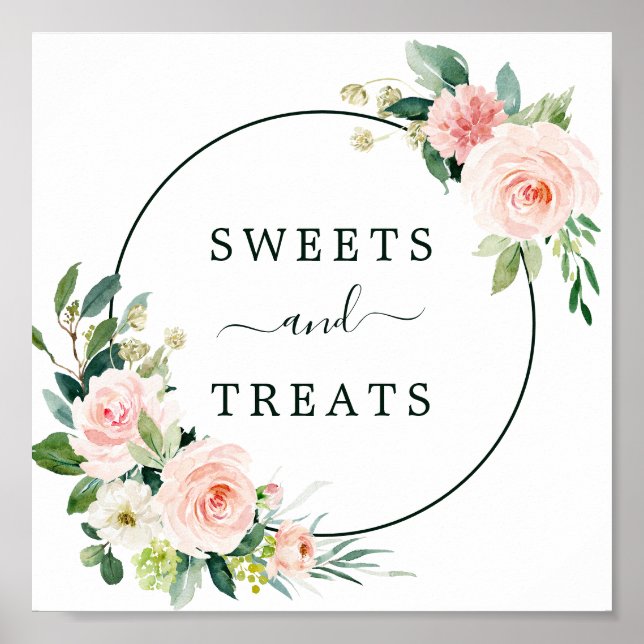 Poster Symbole de dessert Fleur Rose Vive (Devant)