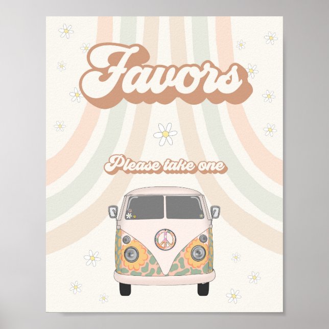 Poster Symbole de faveurs rétro les années 70 super (Devant)