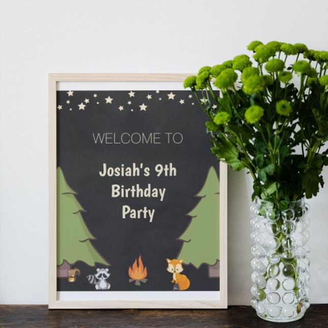Poster Symbole de fête d'anniversaire du camp de vacances (Créateur téléchargé)