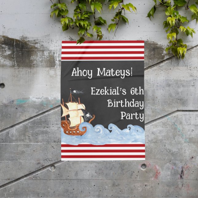 Poster Symbole de fête d'anniversaire du Pirate (Créateur téléchargé)