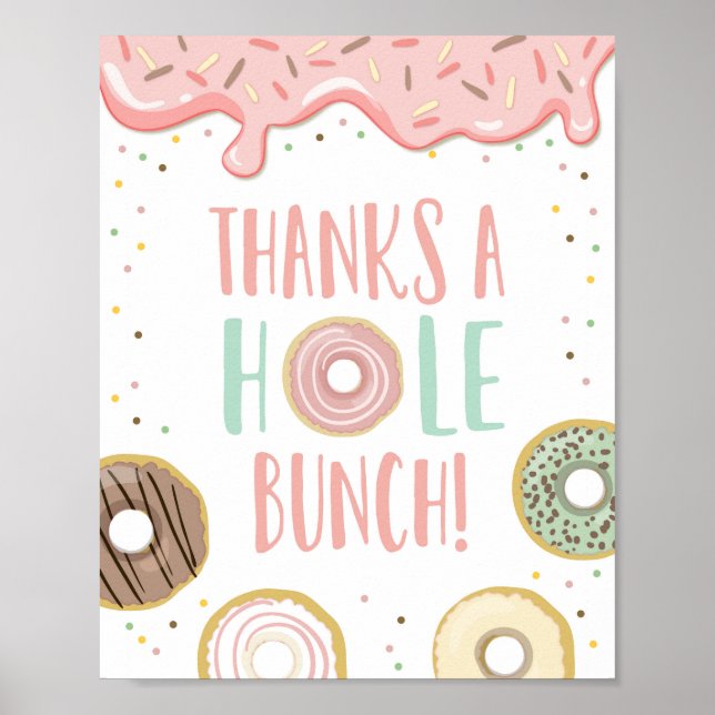 Poster Symbole de fête d'anniversaire d'une fille Donut B (Devant)