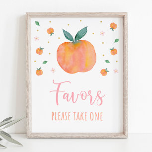 Poster Symbole de fête d'anniversaire d'une pêche douce
