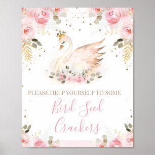Poster Symbole de fête d'anniversaire rose Floral Princes