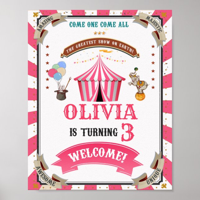 Poster Symbole de fête de bienvenue du cirque (Devant)