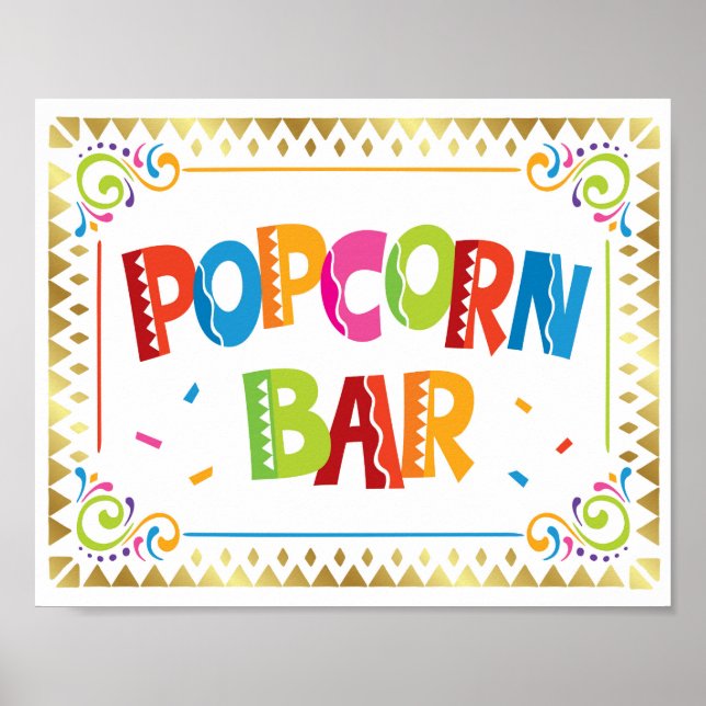 POSTER SYMBOLE DE FÊTE DE LA BARRE POPCORN (Devant)