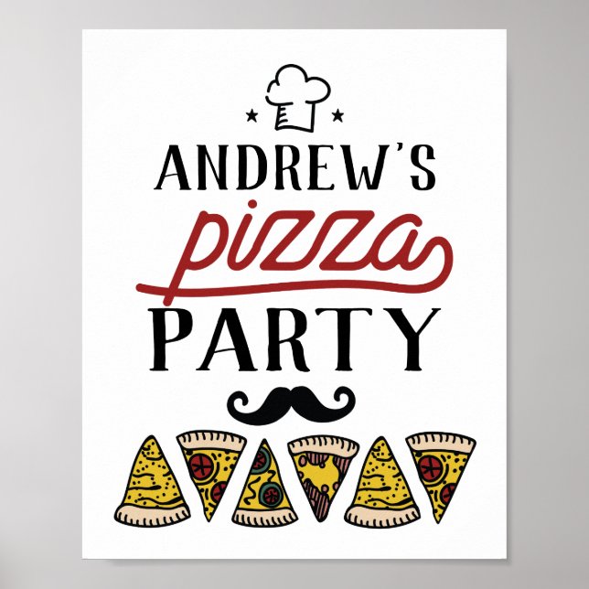 Poster Symbole de fête de la pizza d'anniversaire personn (Devant)