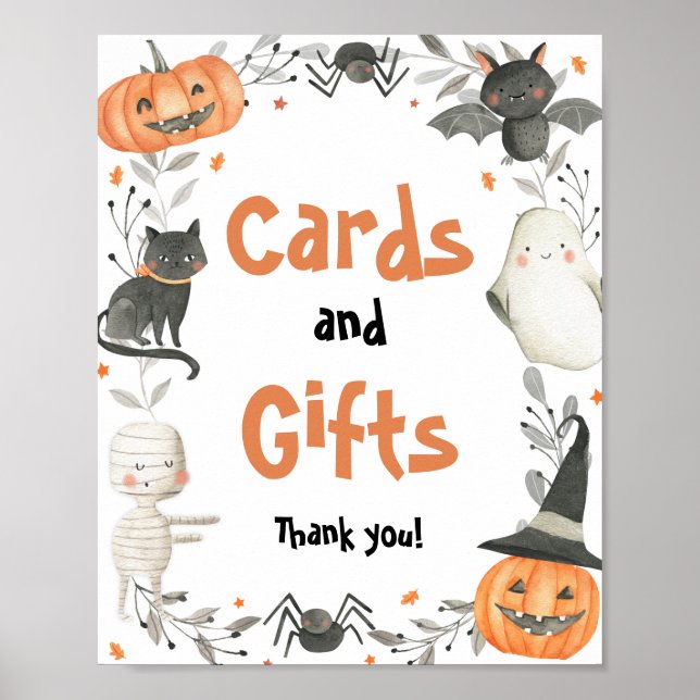 Poster Symbole de fête des cartes et cadeaux d'Halloween (Devant)