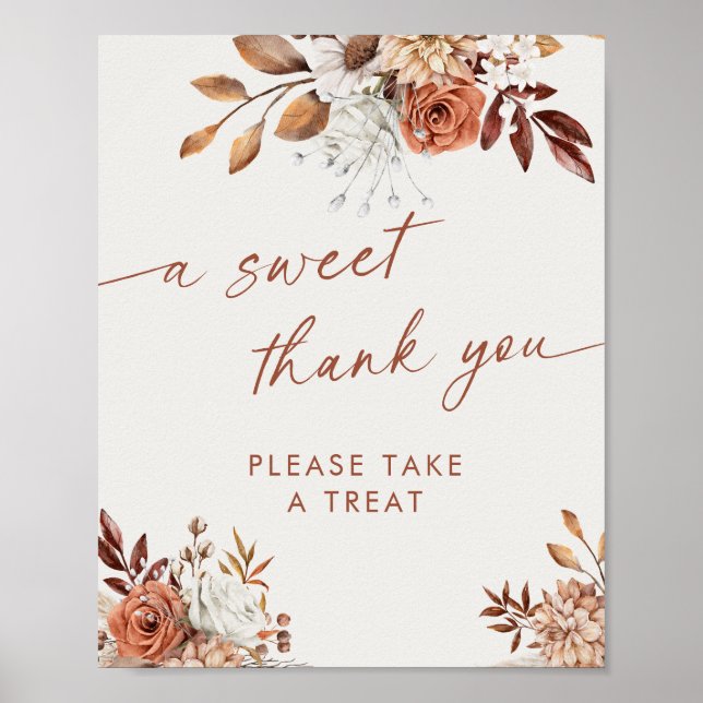 Poster Symbole de Fête des mariées Boho en Merci doux (Devant)