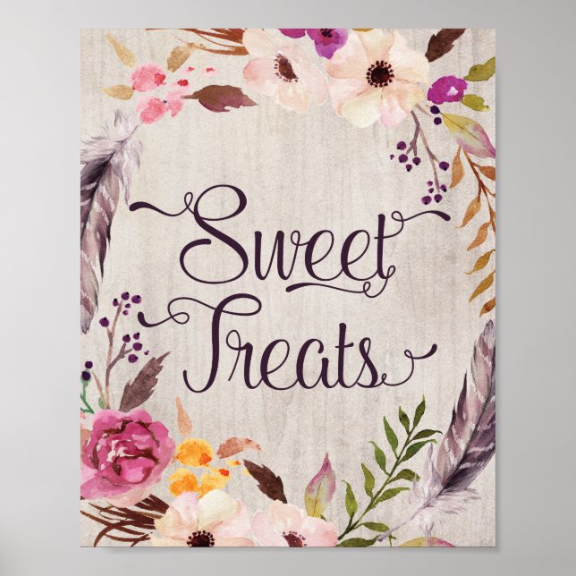 Poster SYMBOLE DE Fête des mariées Florale Boho rustique (Devant)