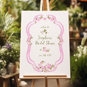 Poster Symbole de Fête des mariées Peint rose blanc