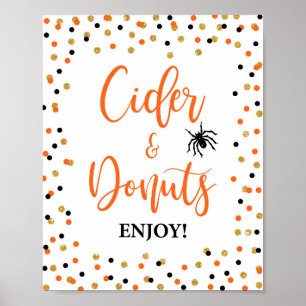 Poster Symbole de fête du cidre et des beignets d'Hallowe