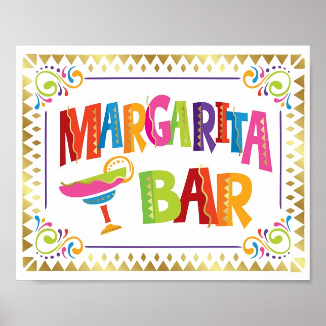 POSTER SYMBOLE DE FÊTE MARGARITA BAR (Devant)
