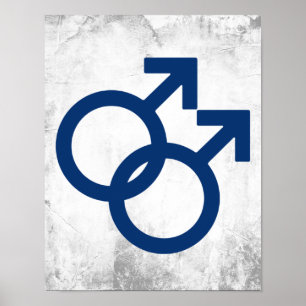 Poster Symbole de genre des hommes gays MLM
