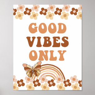 Poster SYMBOLE DE Good Vibes SEULEMENT 70's Retro Super P