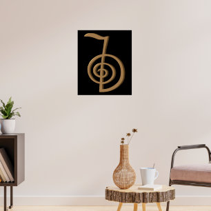 Poster Symbole de guérison ChoKu Rei Reiki Main Dral Art