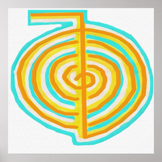 Poster Symbole de guérison naturelle alternative Reiki Ch (Devant)