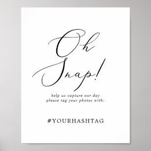 Poster Symbole de hashtag Mariage Oh Snap