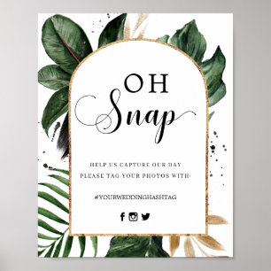Poster Symbole de Hashtag Oh Snap Feuille