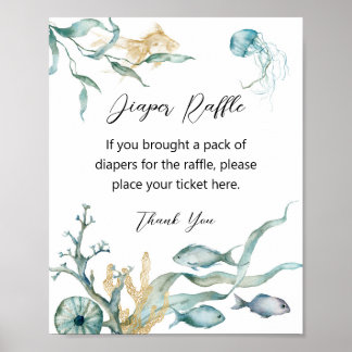 Poster Symbole de jellyfish Déchets d'aquarelle