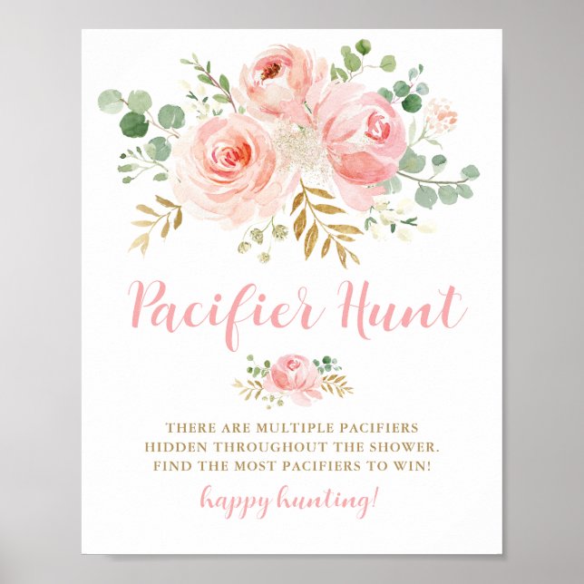 Poster SYMBOLE DE JEU Baby shower chasse Pacifique (Devant)