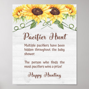 Poster SYMBOLE DE JEU Baby shower Tournesol CHASSE PACIFI