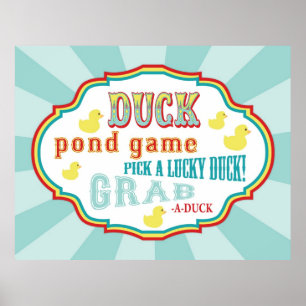 Poster Symbole de jeu Carnaval ou Circus Duck Pond